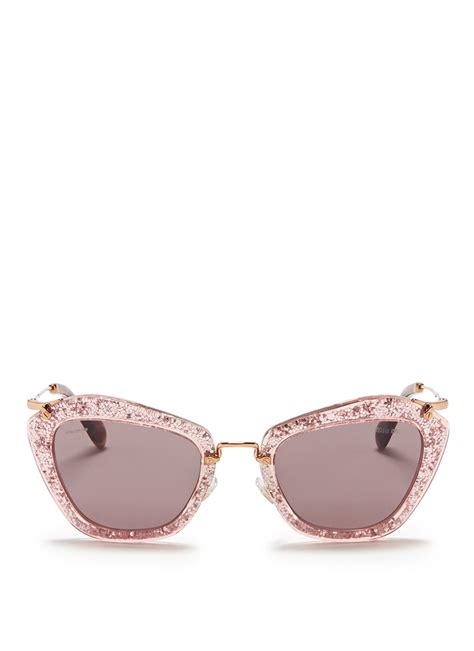 miu miu glitter sunglasses|miu sunglasses for women.